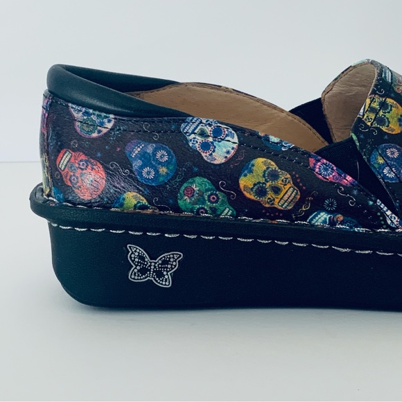 Alegria Leather Sugar Skulls Nursing Flat-form Loafer Women’s Size EU37/US 7-7.5 - Picture 6 of 16